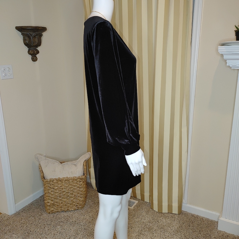 NEW! 1. STATE PUFF SLEEVE VELVET DRESS S - Picture 3 of 8